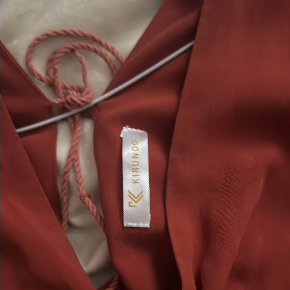 Rust Red Short Sleeve Dress - Picture 2 of 4
